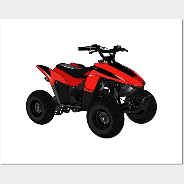 Quad bike atv cartoon illustration Wall Art by Miss Cartoon